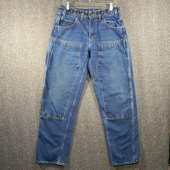 Prsn Blu Other - Vintage Prison Blues Double Knee Jeans 32x32 Made In USA Logger Distressed